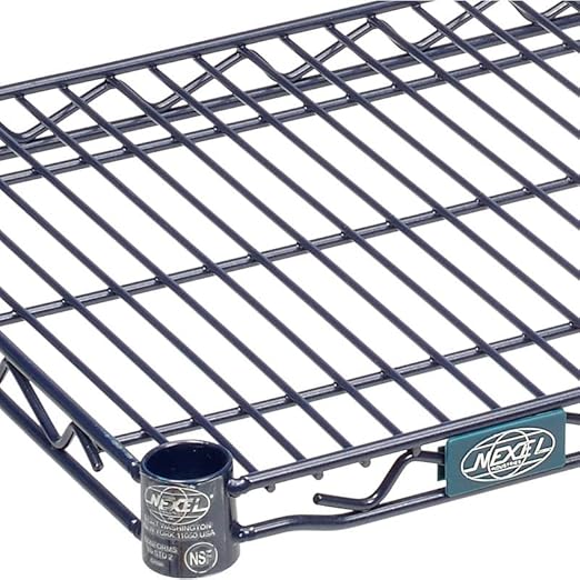 Nexel Nexelon Additional Wire Shelf for Wire Shelving Units, 600-800 lb Capacity, 14"W x 24"L, Blue