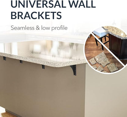 Iron Supports Universal Heavy-Duty Commercial Bracket - Industrial Support Brackets - Steel Mounting Bracket for Shelves, Vanities, Buffets, Desks (Matte Black - 21" Deep x 15" High, Right Hand)