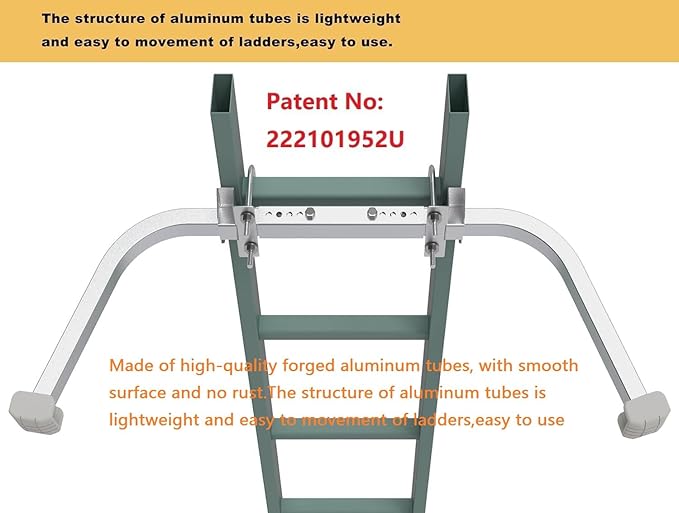 Ladder Stabilizer,Heavy Duty Aluminum Extended Ladder Accessory for Roof Gutter Guard Cleaning Tools,Ladder Stand-Off Wing Span/Wall Ladder Hooks with Non-Slip Rubber Bottom pad.(Patent)
