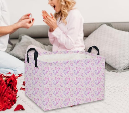 Rectangular Kids Baskets,Heart Basket,Cute Baskets Kids Storage Bin Baby Toy Organizer Box Love Room Decor for Home(Love heart )