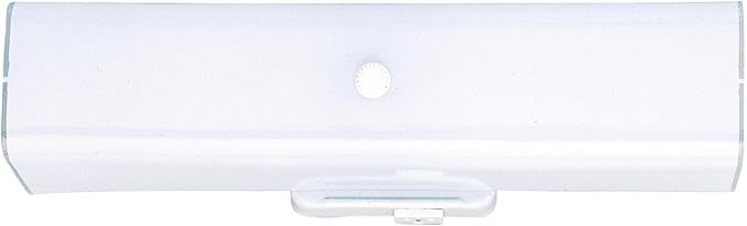 6640300 Two-Light Interior Wall Fixture with Ground Convenience Outlet, White Finish Base with White Ceramic Glass