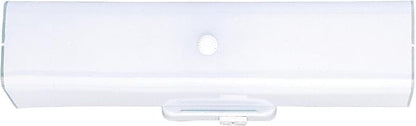 6640300 Two-Light Interior Wall Fixture with Ground Convenience Outlet, White Finish Base with White Ceramic Glass