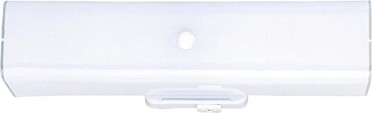 6640300 Two-Light Interior Wall Fixture with Ground Convenience Outlet, White Finish Base with White Ceramic Glass