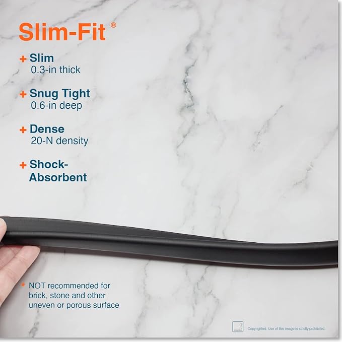 Roving Cove Slimfit Edge Protector for Baby Proofing (9ft Small Edge Only), Soft Rubber Foam Furniture Edge Bumper Guard, Desk Edge Cushion, 3M Adhesive, Onyx Black