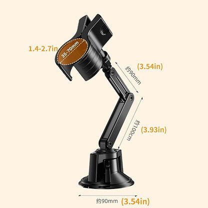 Adjustable Shower Head Holder, Strong Suction Cup Handheld Shower Wand Holder with 360° Rotation & Telescopic Arm,Wall Mount for RV/Bathroom, No Drill Adhesive Free Showerhead Mount Hanger