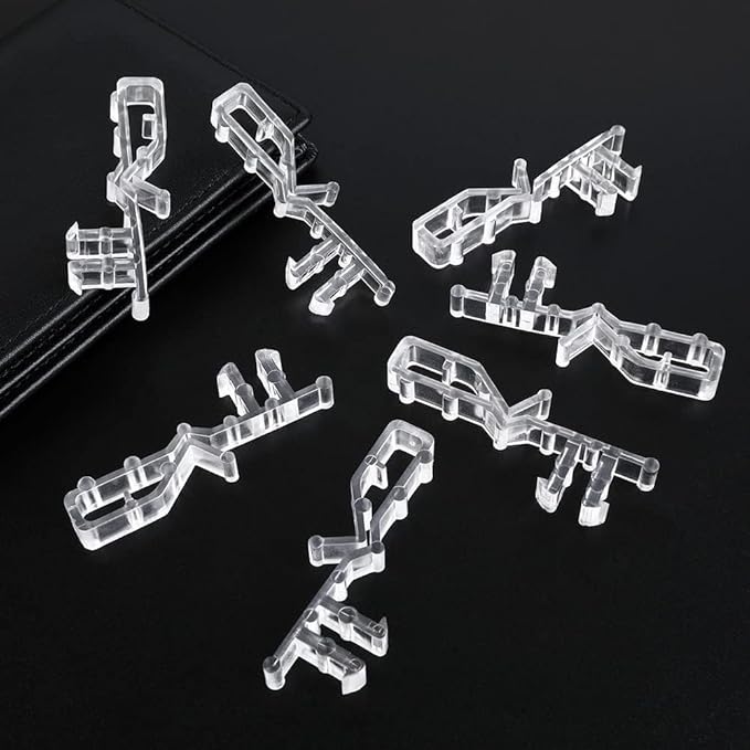 36 PCS Hidden Channel Valance Clips, 2-1/8inch Clear Plastic Blinds Clips for Valance with a Groove in The Back