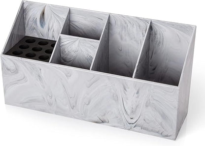 Noverlife Salon Shear Holder, Large Marble Pattern Hair Stylist Shears Rack Neat Desk Organizer, Professional Barber Scissor Holder Pet Grooming Storage Box Container Case for Clippers Combs Clips