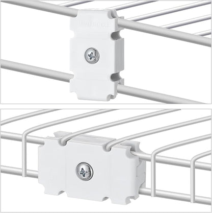 Weysat 12 Pcs Joiner Plates Set Closet Support Brackets Parts Shelf Organizer Joiner Plate Connectors for Shelf Organizer Grid Wall Clamps Grid Connectors