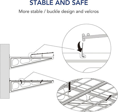 FLEXIMOUNTS Garage Wall Shelving, 2-Pack 1x3 ft, Includes 8 Bike Hooks, Wall Shelf Garage Organization System w/Bike Hangers, Storage Rack, Floating Shelves, 300 lbs Weight Capacity, Classic Series