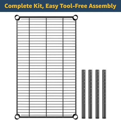 24" x 54" x 14" Black Epoxy Wire Storage Shelf, Dunnage Rack, Commercial 1 Tier Small Shelf