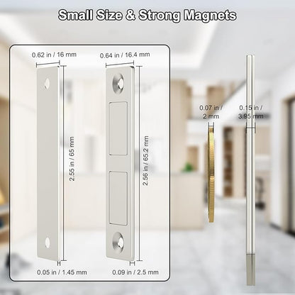 Drawer Magnet Jiayi Door Magnets, 12 Pack Ultra Thin Cabinet Magnetic Door Catches 30 LB Kitchen Drawer Closures, Door Magnetic Catch Heavy Duty Cupboard Double Magnets Latch for Closet Door Closing