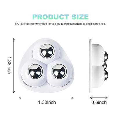 Appliance Casters - Furniture Sliders & Appliance Rollers for Kitchen, Coffee Machine, Blender, Oven - Helps Mom or Wife Easily Solve Countertop Sliding (White, 8pcs)