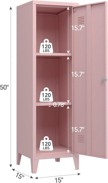 MIOCASA Metal Cabinet Home Office Storage Cabinets with Doors and Shelves Lockable File Cabinet Organizer Coat Lockers for Kids
