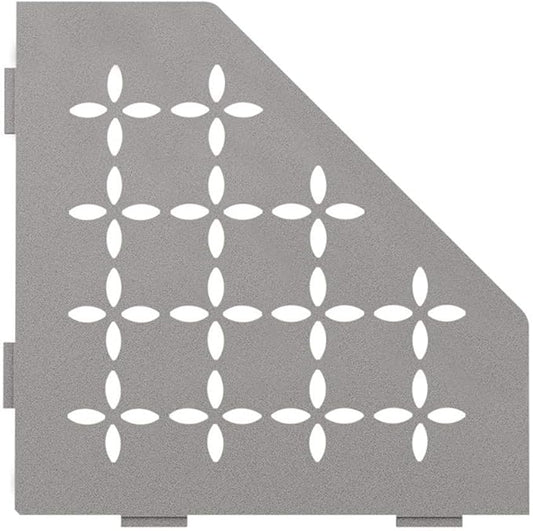 Schluter Systems Pentagonal Corner Shelf-E - Floral Design -Stone Grey - (SES2D5TSSG) Kerdi-Line Shower Acessory