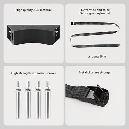 2PCS Propane Tank Holder, Propane Tank Mount, Excellent Quality ABS Gas Cylinder Holder with Screws and Safety Chain Supported 4"-12", Suitable for All Kinds of Gas cylinders (Black )