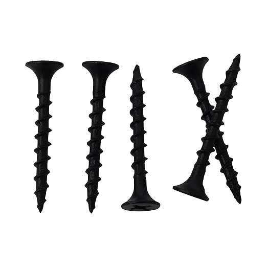 210pcs #6 × 1-1/4 inch High Hardness Drywall Screws, Black, Coarse Thread, Phillips Drive, Bugle Head, Black Wood Screws, Wood and More (1-1/4 in, 210)