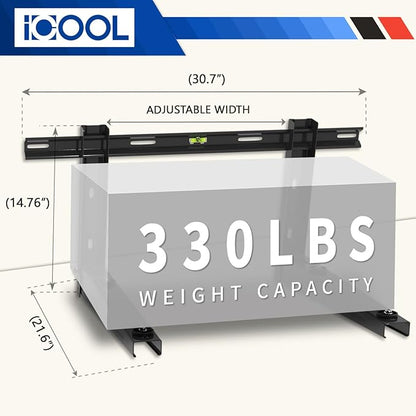 ICOOL Mini Split Wall Mounting Bracket for 9000-36000 BTU Universal Ductless Air Conditioners, Heat Pumps, Compressors & HVAC Systems, Outdoor Heavy Duty Foldable Wall Mount Condenser Bracket, Black