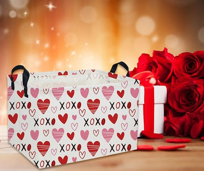 Rectangular Kids Baskets,Heart Basket,Cute Baskets Kids Storage Bin Baby Toy Organizer Box Love Room Decor for Home(XO heart )