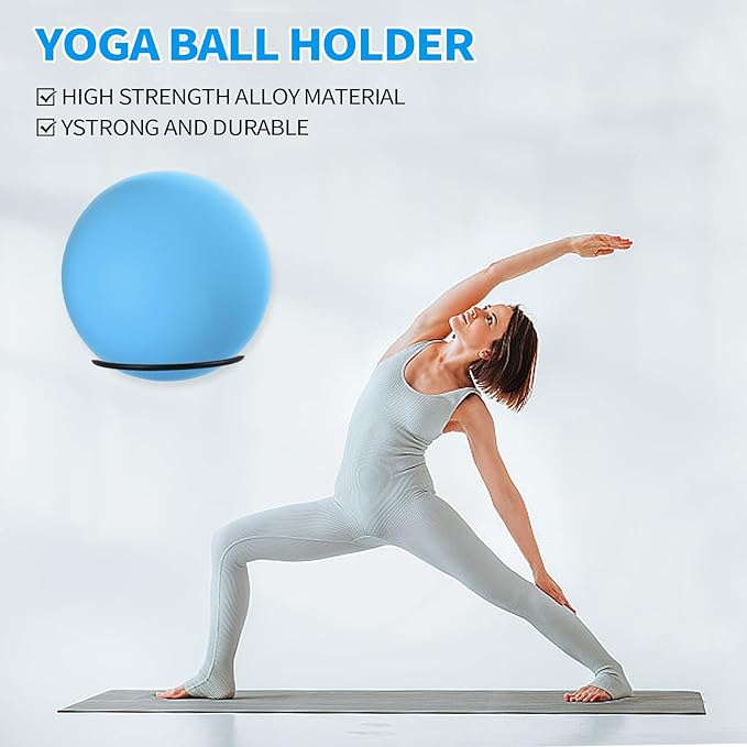 Black Yoga Ball Holder, Exercise Ball Storage Ball Holder Wall Mount Stability Ball Holder for Home and Yoga Studios or Commercial Gyms,Acts as a Yoga Ball Holder. Set of 2.