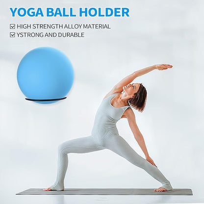 Black Yoga Ball Holder, Exercise Ball Storage Ball Holder Wall Mount Stability Ball Holder for Home and Yoga Studios or Commercial Gyms,Acts as a Yoga Ball Holder. Set of 2.