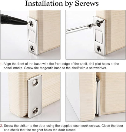 Cabinet Magnetic Catch Jiayi 14 Pack Ultra Thin Cabinet Door Magnets Stick on Drawer Magnets Cabinet Latch Magnetic Closures for Cabinets Kitchen Closet Door Closing Magnetic Door Catch Closer