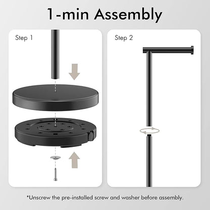KES Bathroom Toilet Paper Holder Stand Modern Tissue Roll Holder SUS304 Stainless Steel Rustproof Freestanding 20.2" H, Matte Black BPH283S1-BK