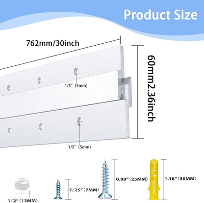 24'' French Cleat Heavy Duty, French Cleat Hanger - Heavy Duty Aluminum Z Hanger for Hanging Picture, Mirror, Shelf, Headboard, Panel or Whiteboard ( 2 Pairs, Supports 140 lbs )