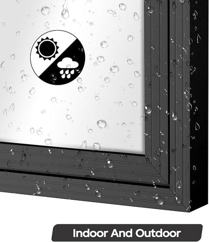 INNOVART Enclosed Bulletin Board 36”x24”, Lockable Dry Erase Noticeboard with Black Aluminum Frame, Outdoor Enclosed Whiteboard Weatherproof, Wall Display Case with Swing-Open Door Information Cabinet