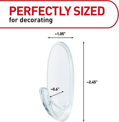 Command Clear Medium Hooks, 14 Hooks, 24 Strips - Easy to Open Packaging, Organize Damage-Free