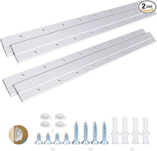 French Cleat Picture Hanger 18 Inches - 2 Pairs - Aluminum Z Hanger Supports 90lbs - Interlocking Wall Mounting Bracket Hardware Kit for Hanging Mirrors, Picture, Shelf, Whiteboard, Art, Frames