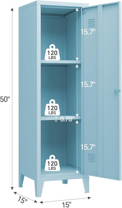 MIOCASA Metal Cabinet Home Office Storage Cabinets with Doors and Shelves Lockable File Cabinet Organizer Coat Lockers for Kids