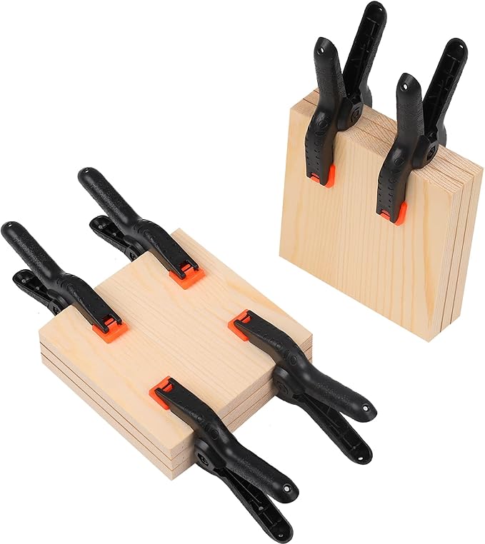 8 Pack Spring Clamps, 4.5inch Plastic Clips, Small Backdrop Clips, Clamps Heavy Duty, Spring Clips for Crafts, Backdrop Stand, Woodworking, Photography Studios (Black)