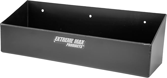 Extreme Max 5001.6455 Wall-Mount Aluminum 6-Quart Liquids Storage Shelf for Race Trailer, Garage, Shop, Enclosed Trailer, Toy Hauler - Holds Six 1-Quart (32 oz.) Bottles, Black