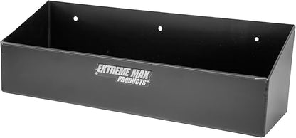 Extreme Max 5001.6455 Wall-Mount Aluminum 6-Quart Liquids Storage Shelf for Race Trailer, Garage, Shop, Enclosed Trailer, Toy Hauler - Holds Six 1-Quart (32 oz.) Bottles, Black