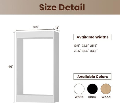 ROOMTEC 31.5" Double Hanging Closet Unit, Modular Closet System with Hanging Rod, Wardrobe Organizer for Bedroom or Walk-in Closet, Wall Mounted, Customizable Clothes Storage Unit, White