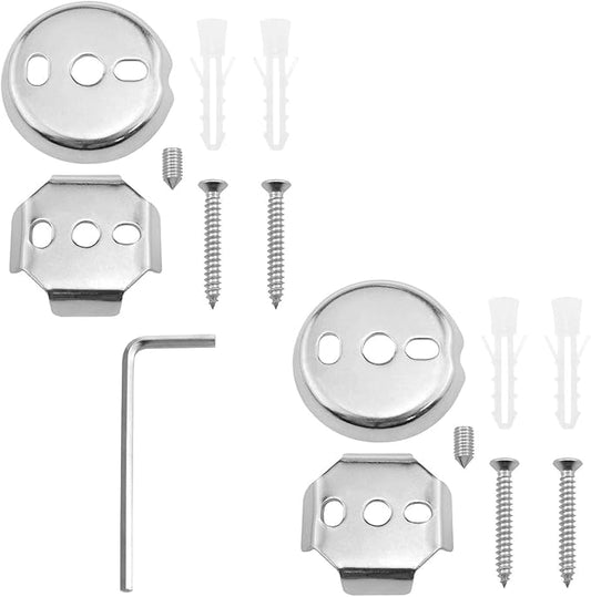 1set Towel Bar Replacement Parts Universal Bathroom Hardware Installation Bracket with Screws and M3 Wrench 1PCS for Replacing Wall Mounted Towel Bar