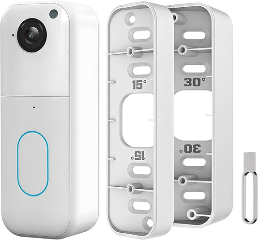 All-new Blink Doorbell Corner Mount, Adjustable Angle (15/30/45 Degrees) Mount Kit for Blink Video Doorbell (1st & 2nd Gen), Wider Viewing Range Wedge Mount, (White)