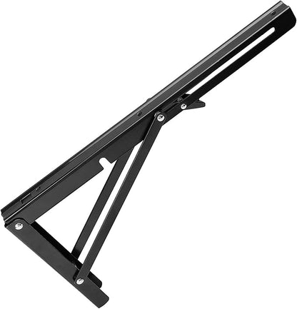 ZOENHOU 4PCS 12 Inch Folding Shelf Brackets, 242lbs Heavy Duty Metal Collapsible Shelf Brackets with Screws, Wall Mounted Hanging Shelves for Workbench, Laundry Station