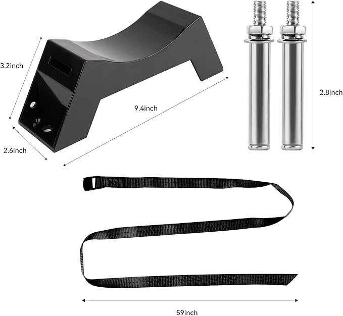 2PCS Propane Tank Holder, Propane Tank Mount, Excellent Quality ABS Gas Cylinder Holder with Screws and Safety Chain Supported 4"-12", Suitable for All Kinds of Gas cylinders (Black )