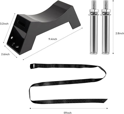 2PCS Propane Tank Holder, Propane Tank Mount, Excellent Quality ABS Gas Cylinder Holder with Screws and Safety Chain Supported 4"-12", Suitable for All Kinds of Gas cylinders (Black )