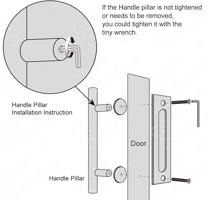 SMARTSTANDARD 12" Barn Door Handles,Sliding Barn Door Pull Handle Stainless Steel,Heavy Duty Large Rustic Two-Side Design for Gates Garages Sheds Furniture Round