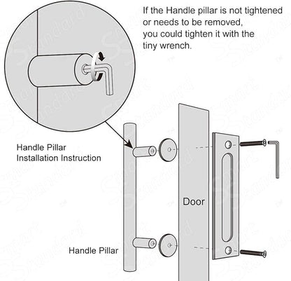 SMARTSTANDARD 12" Barn Door Handles,Sliding Barn Door Pull Handle Stainless Steel,Heavy Duty Large Rustic Two-Side Design for Gates Garages Sheds Furniture Round