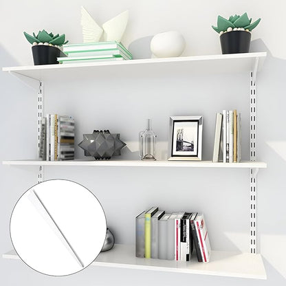 10 Pack 14.5 Inch Adjustable Shelf Brackets, Heavy Duty Wire Shelving Brackets, Locking Shelf Bracket for Double Track System Closet Organization