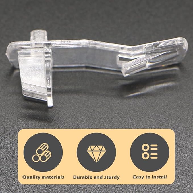 20Pcs Plastic Locking Shelf Support Peg,Easy Install Shelf Support Pin Clip,Self-Locking Bracket Clip,Clear Shelf Peg for Furniture,Shelf,Supplies,Bookshelf,Closet,Cabinet ﻿