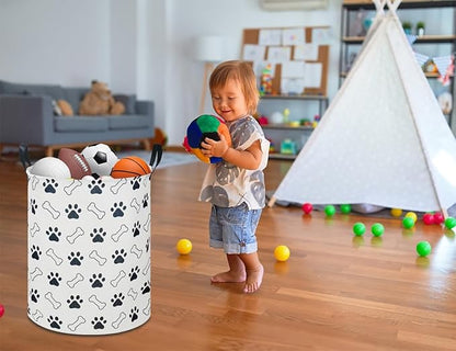 Kids Laundry Hamper,Laundry Basket,Baby Boy Nursery Hamper,Waterproof Storage Bin,Clothes Organizer,Toys Bin,Room Decor(Paw)