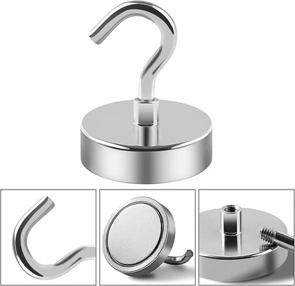 DIYMAG Magnetic Garage Hooks 16 Pack 170lbs 2026 Cruise Cabin Ship Essentials Hook Heavy Duty Strong Magnets Fridge for Classroom Wall Mount Kitchen Grills Silver