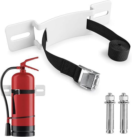 Cylinder Wall Mounted Bracket，Gas Cylinder Holder Wall-Mounted Bracket Propane Tank Bracket with Screws and Safety Belt (White 2)