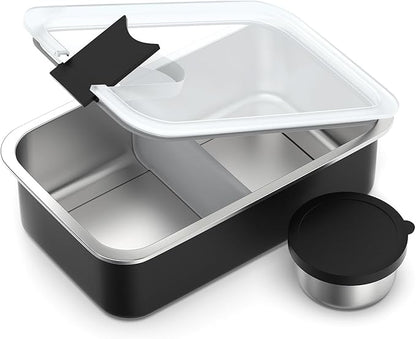 Stainless Steel Bento Lunch Box for Kids, 33oz Leak-Proof Lunch Box Containers, Microwave-Safe, with Adjustable Divider, Convenient Metal Lunchbox for School, Travel