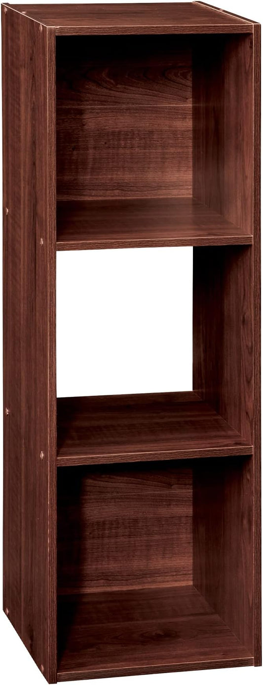 ClosetMaid Cubeicals 3 Cube Storage Shelf Organizer Bookshelf - Vertical/Horizontal, Easy Assembly - Dark Cherry Finish