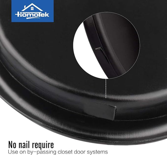 HOMOTEK 4 Pack Closet Door Finger Pull 2-1/16”, Easy Snap in Installation, Black, Fits a 5/16”Depth x 2-1/16" Diameter Opening Hole
